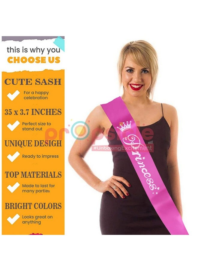 Propsicle Light Pink Satin Princess Sash Happy Birthday Girl Sash Party Item Pink Theme Birthday Party Decoration Women, Girls, Mom Bday Party, 16th Birthday Decorations - Pack of 1 - Image 3