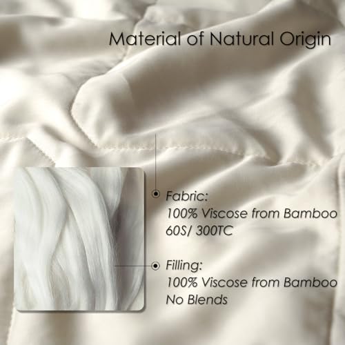 EP Mode Lightweight Quilt Blanket for Summer, Viscose from Bamboo Fabric & Filling, Natural, Breathable & Machine Washable- Ivory, Twin - Image 4