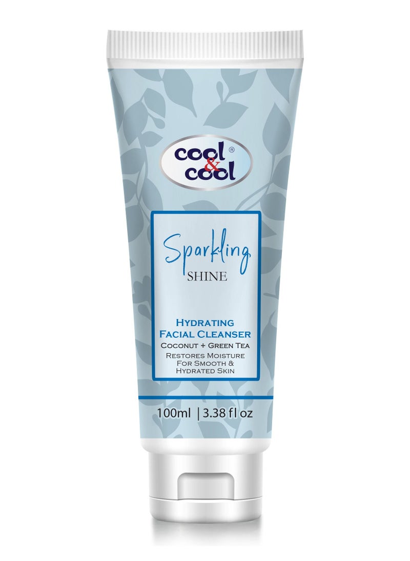 Cool & Cool - Cool & Cool Sparkling Shine Hydrating Facial Cleanser | Aloe Vera, Coconut Water & Green Tea; Restores Moisture for Smooth & Hydrated Skin, 100ml - Image 1