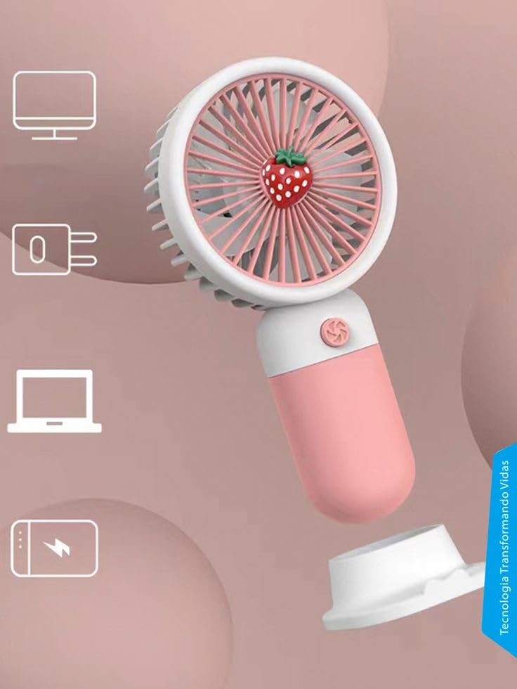 MYORA Korean Style Portable USB Fan – Rechargeable 1200mAh Battery, Up to 6 Hours Working Time, 3-Speed Modes, Low Noise, Compact & Lightweight with USB Cable (Random Color) - Image 2