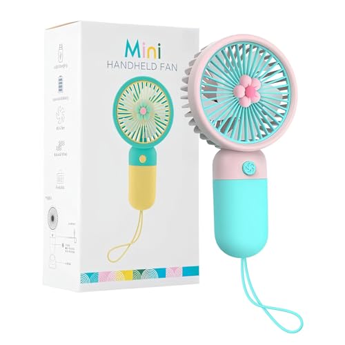 MYORA Korean Style Portable USB Fan – Rechargeable 1200mAh Battery, Up to 6 Hours Working Time, 3-Speed Modes, Low Noise, Compact & Lightweight with USB Cable (Random Color) - Image 1