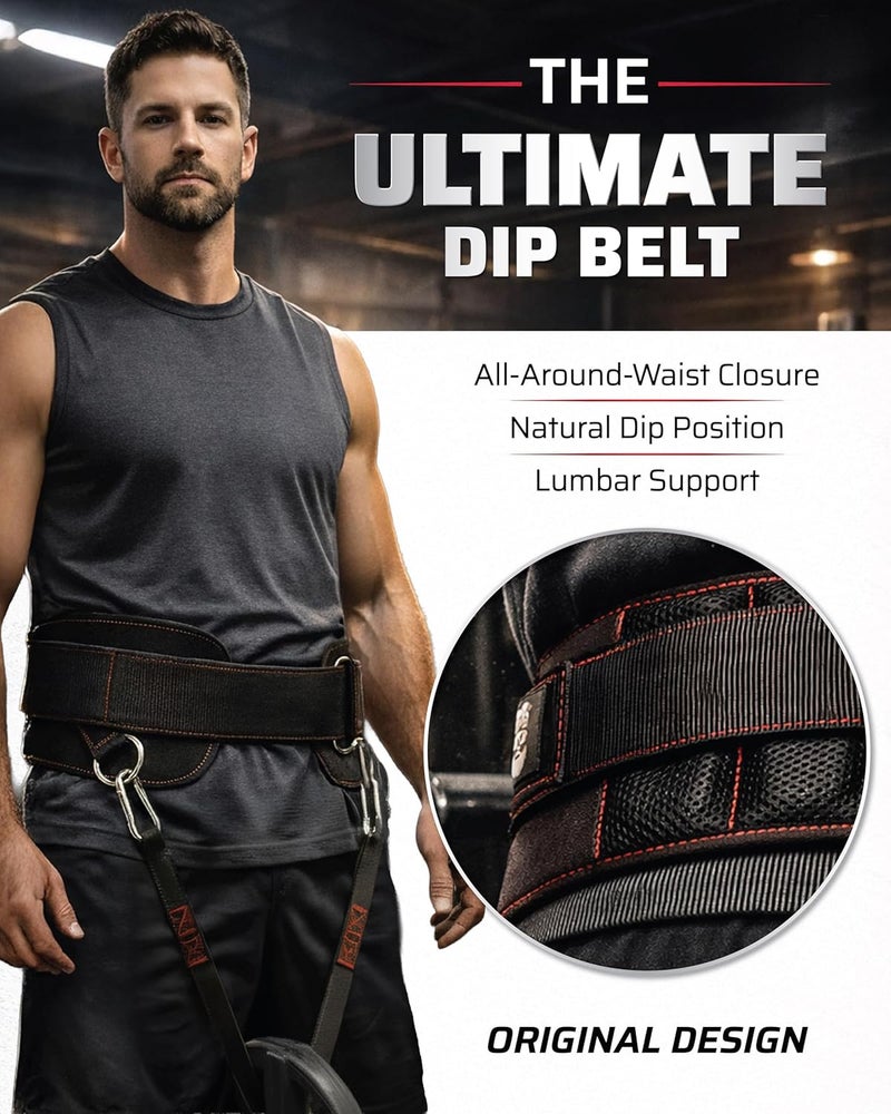 THEFITGUY Dip Belt with Strap – Heavy Duty 250lb Capacity for Weighted Dips and Squats - Image 2