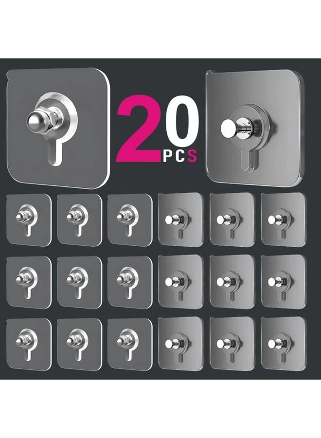 Mixed Color 10pcs No Drill Screw Clips Self Adhesive Hooks 13lb Capacity For Photo Frames Tiles - Image 2