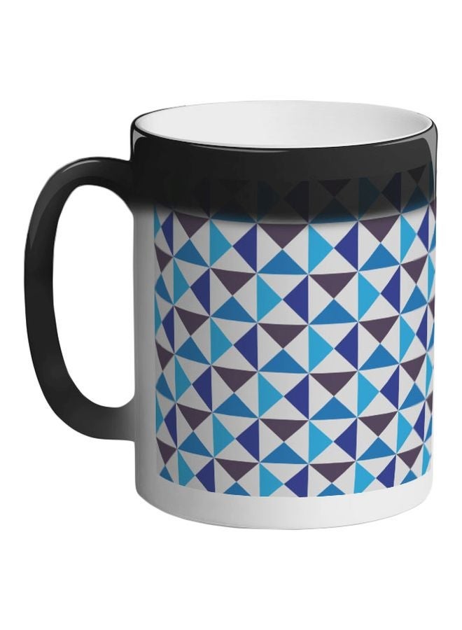 Geometric Printed Colour Changing Coffee Mug Black 11ounce