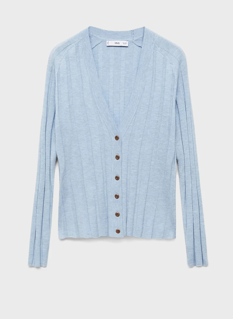 MANGO Button Knit Cardigan