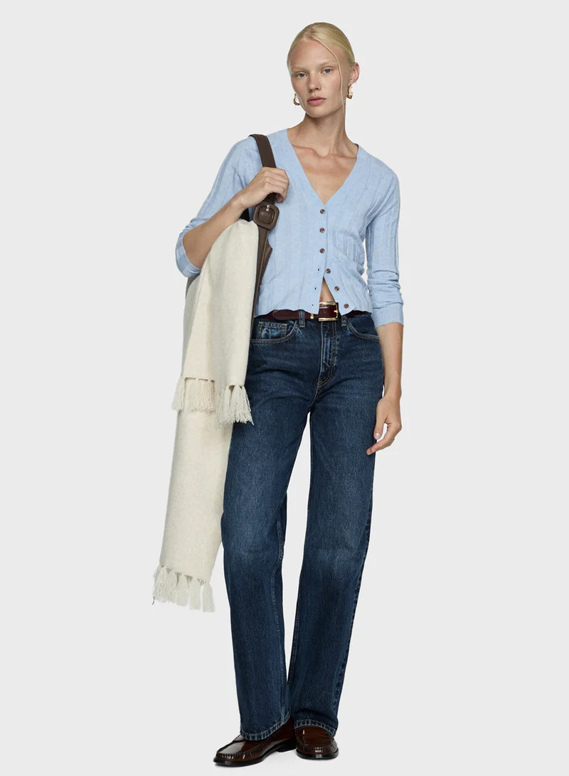 MANGO Button Knit Cardigan