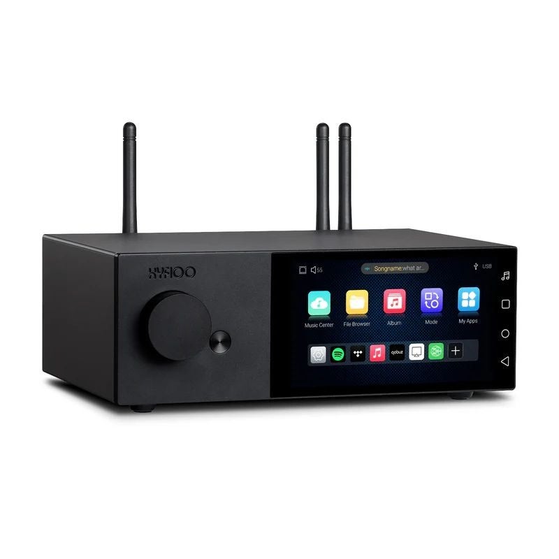 AIYIMA HYFIOO DM100 HiFi Music Streamer Android 14 Audio Player Built-in ES9038Q2M DAC Bluetooth5.4 LDAC AirPlay2 DLNA NAS Streaming 5.5" Touch Screen Coaxial Optical Output 8G+64G - Image 1