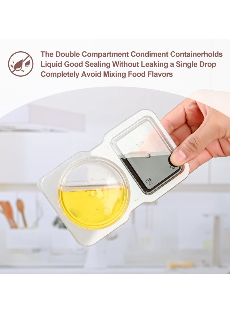 كيلا 10 قطع من حاويات التوابل ذات الحجرة المزدوجة وحاوية الوجبات الخفيفة القابلة لإعادة الاستخدام وحاويتين للتوابل مع أغطية وحاوية حزمة الوجبات الخفيفة وحاويات الصلصة وحاويات التوابل المستخدمة للتوابل التي يتم تناولها خارج المنزل - Image 5