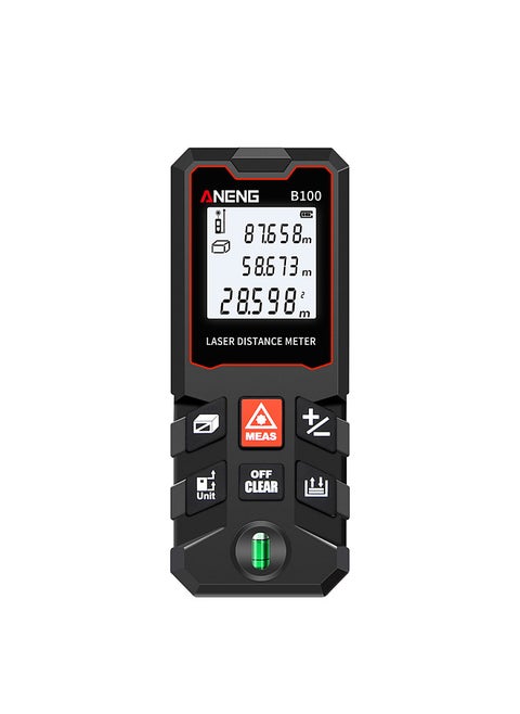 100m Laser Measure LCD Digital Laser Distance Meter with Bubble Level Mini Range Finder Distance/ Area/ Volume/ Pythagorean Measuring Tool Unit Switching Data Storage