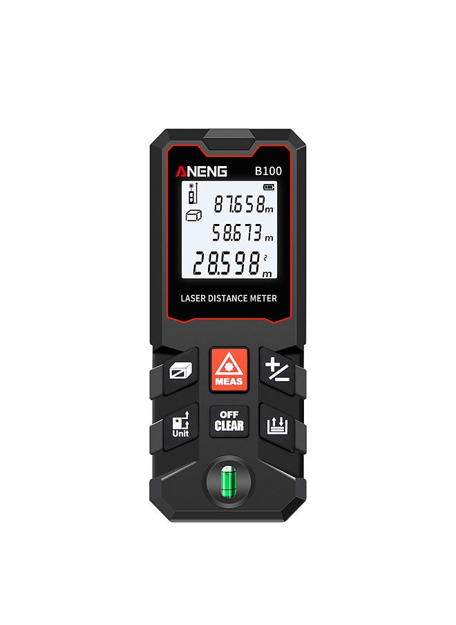 ANENG 100m Laser Measure LCD Digital Laser Distance Meter with Bubble Level Mini Range Finder Distance/ Area/ Volume/ Pythagorean Measuring Tool Unit Switching Data Storage  - Image 1