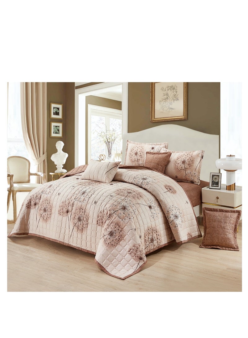 Microfiber Double Bedspread, Fits 200 x 200 cm, 7 Pieces