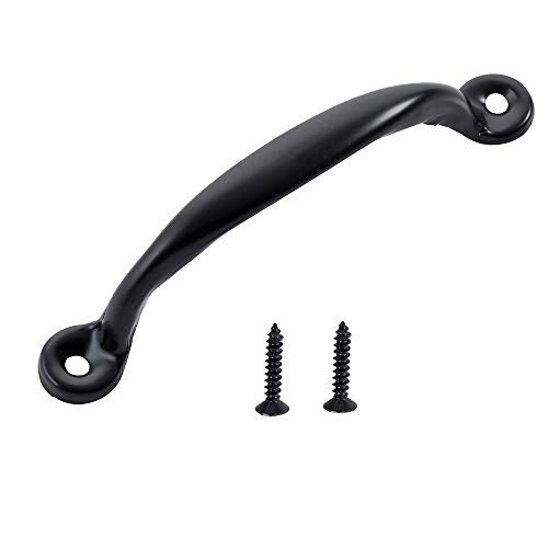 HOME MASTER HARDWARE 4-7/8 inch Cabinet Pull Handle 50 Pack, Door Pulls for Wooden Kitchen Furniture, Closet, Drawer, Barn Door Hardware, Gate Handles Black Finish with Screws - Image 2