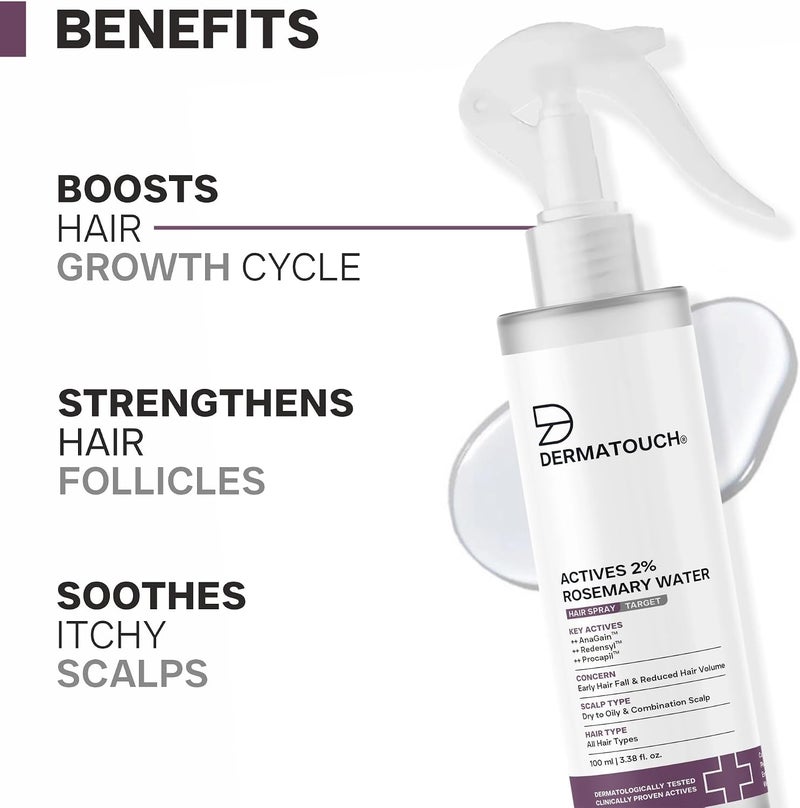 DERMATOUCH Rosemary Hair Spray (100 ml) with 2% Actives – Redensyl, Anagain & Procapil. Controls hair fall, boosts growth, adds shine & strengthens hair. (Pack of 2) - Image 5