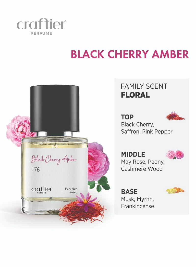 Craftier Perfume Inspired-Carmina BLACK CHERRY AMBER - Inspired of-CARMINA, Eau De Parfum for Women - 50ml, Long Lasting Floral Fragrance Upto 36 Hrs, Travel Size Women's Perfume for Women | Best Price UAE