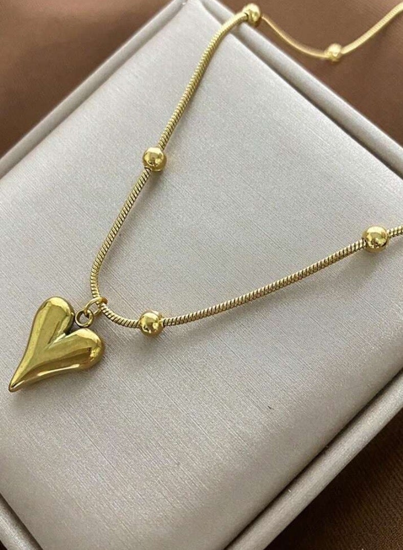 إيكوال سلسال نسائي أنيق مصنوع من الاستانلس ستيل مطلي باللون الذهبي - Image 4