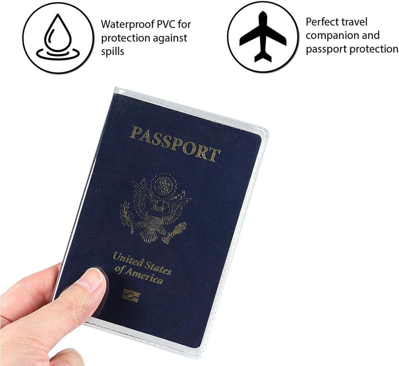 Arsmat 5 Pack Clear Passport Cover, Clear Passport Holder Travel Document Organizer, Plastic US Passport Hold - Image 3