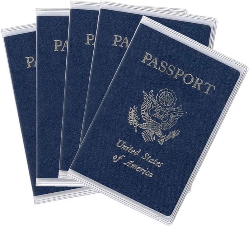 Arsmat 5 Pack Clear Passport Cover, Clear Passport Holder Travel Document Organizer, Plastic US Passport Hold - Image 1
