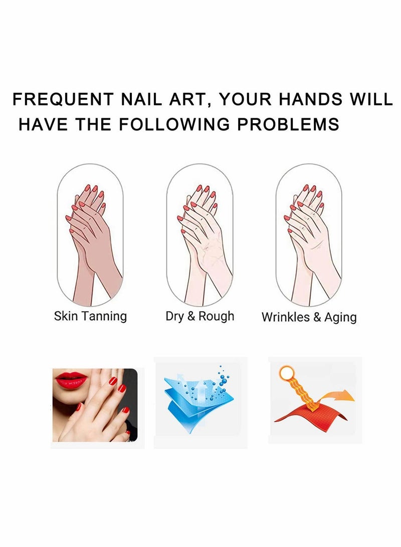 UV Glove for Nail Lamp, Gel Manicures Glove, Half Finger Stretchy Gloves for Girls Protect Hands  - Image 4