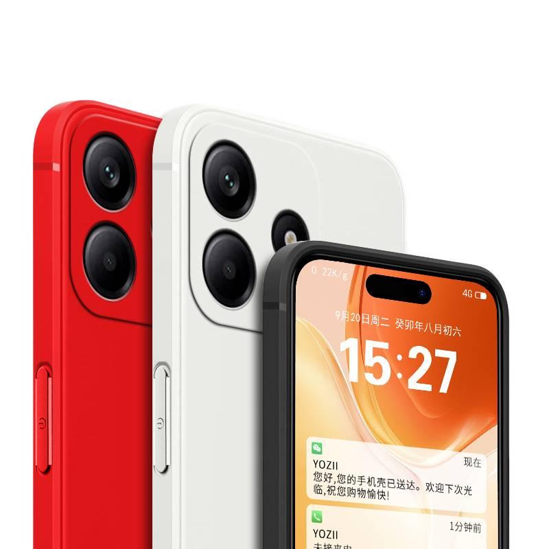 LS غطاء واقي، مقاوم للصدمات لـ Redmi Note 14، Antique White، حماية من السقوط، سيليكون من السيليكون باللون الأبيض باللون الأحمر - Image 3