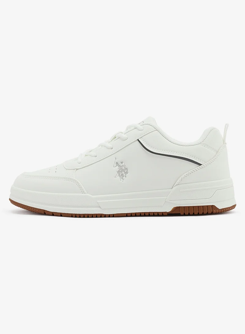 U.S. Polo Assn. Men's White Low-Top Sneakers - With Cloud-Like Comfort Shoes