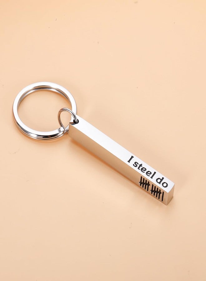 KINMES 11th Anniversary for Him Her, Valentines Day Gifts 11 Steel Anniversary Keychain for Husband Boyfriend Christmas Stocking Stuffer Birthday Gifts for Couples Men Women, Wedding Anniversary Presents - Image 2