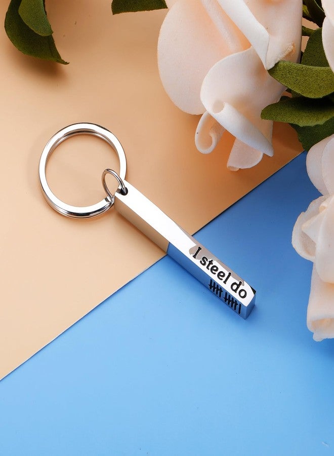 KINMES 11th Anniversary for Him Her, Valentines Day Gifts 11 Steel Anniversary Keychain for Husband Boyfriend Christmas Stocking Stuffer Birthday Gifts for Couples Men Women, Wedding Anniversary Presents - Image 5