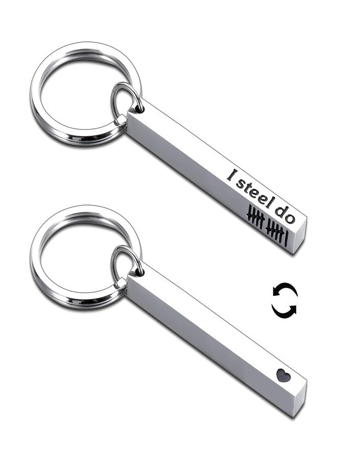KINMES 11th Anniversary for Him Her, Valentines Day Gifts 11 Steel Anniversary Keychain for Husband Boyfriend Christmas Stocking Stuffer Birthday Gifts for Couples Men Women, Wedding Anniversary Presents - Image 1