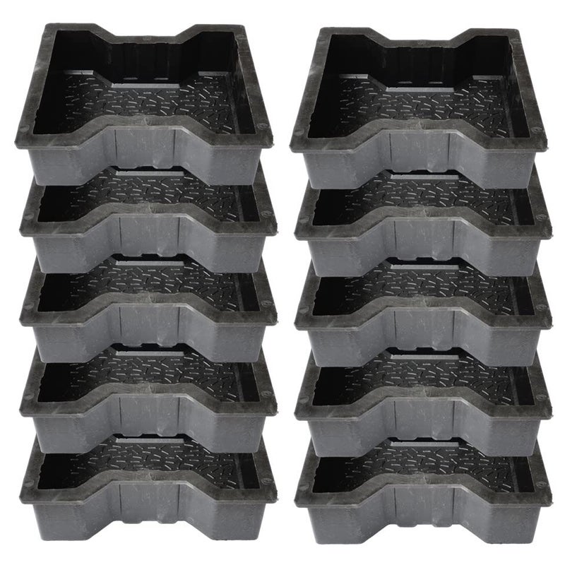 Reyal Black DUMBELL Paver Block Mould Pack of 10 PLASTIC Make in India PP Mould Outdoor Paving Stone Maker - Image 1