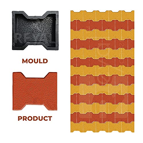 Reyal Black DUMBELL Paver Block Mould Pack of 10 PLASTIC Make in India PP Mould Outdoor Paving Stone Maker - Image 4