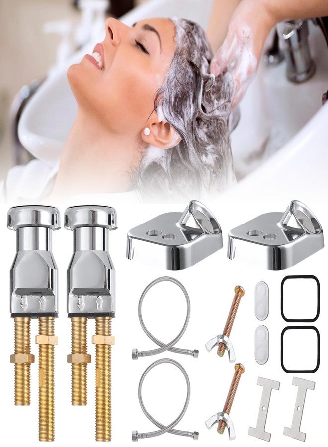 COSYOO 14 Pcs Shampoo Bowl Vacuum Breaker Kit, Shampoo Faucet Kit with Breaker Vacuum, Crossover Hose, Receiver Plate, Salon Sink Replacement Parts, Prevent Backflow Pressure - Image 1