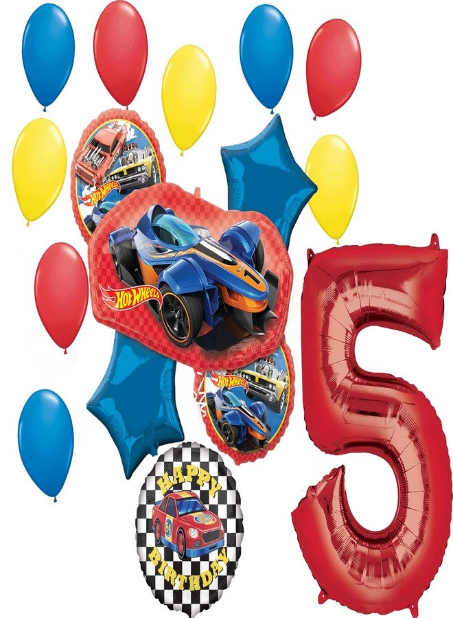 Anagram Hot Wheels Ultimate 5th Birthday Party Balloon Bouquet Decorations, BQ_4255 - Image 1
