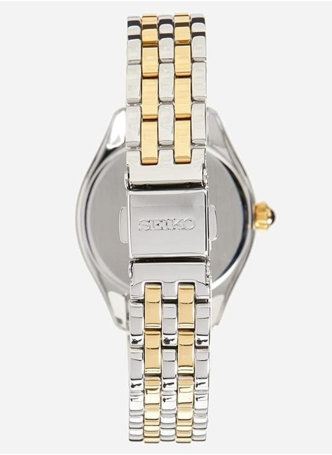 Seiko Ladies' Hand Watch QUARTZ Stainless Band, Gold Dial SUR480P1  - Image 2