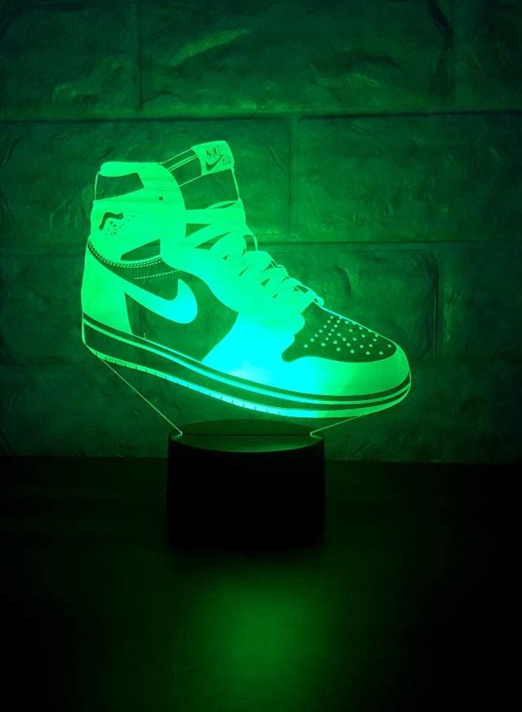 althiqahkey Sneakers 3D Lamp Table NightLight 7 Color Change Running Shoes LED Desk Light Touch Multicolored USB Power As Home Decoration Lights Tractor for Boys Kids  - Image 5