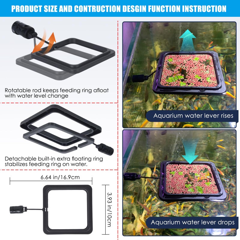 NestBasics Magnetic Fish Feeding Ring, Floating Aquarium Feeder Ring for Fish Tankï¼ŒBetta Feeding Ring for Goldfish, Guppy, Fresh/Saltwater Tanks- Prevents Food Scattering and Anti-Falling Offï¼ˆPatented Productï¼‰ - Image 5