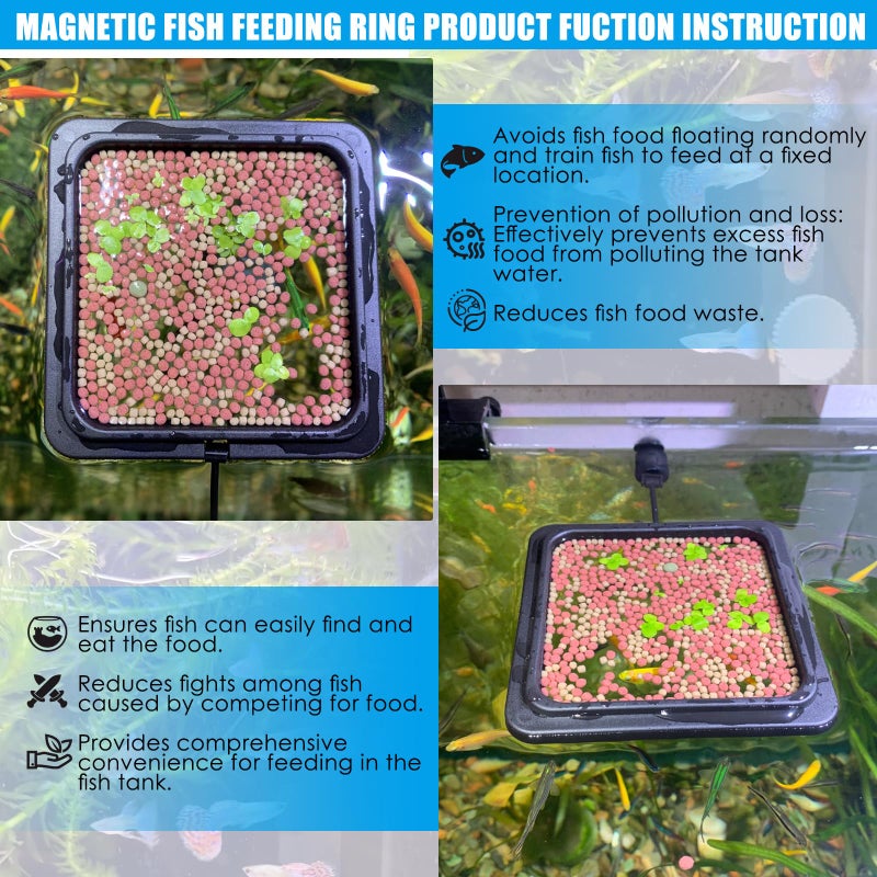 NestBasics Magnetic Fish Feeding Ring, Floating Aquarium Feeder Ring for Fish Tankï¼ŒBetta Feeding Ring for Goldfish, Guppy, Fresh/Saltwater Tanks- Prevents Food Scattering and Anti-Falling Offï¼ˆPatented Productï¼‰ - Image 4