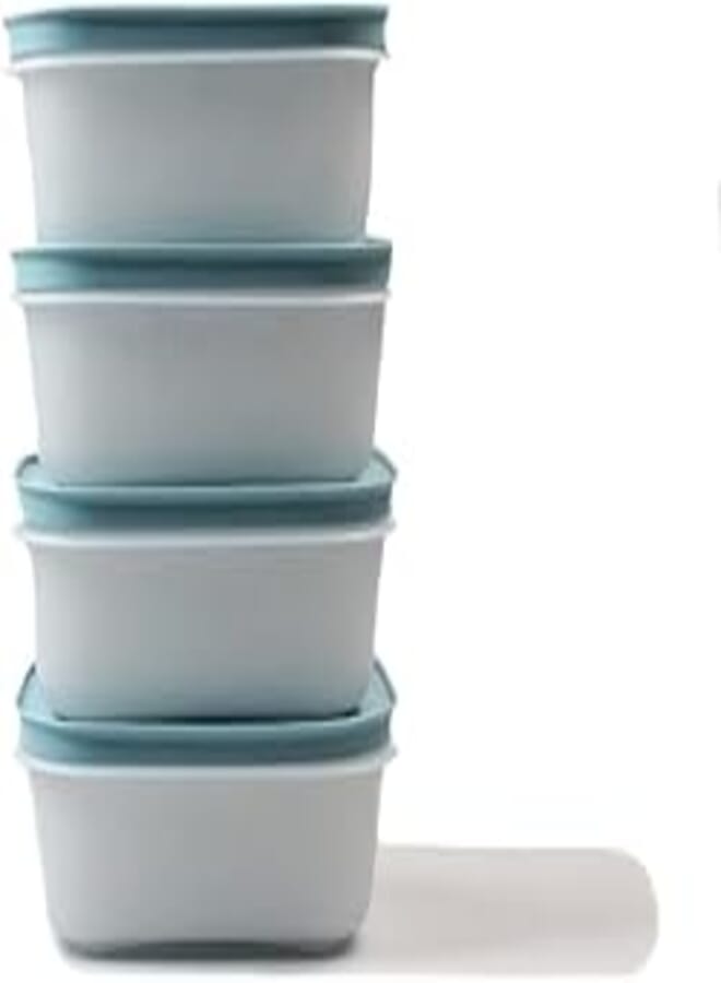TUPPERWARE Freezer container 450 ml white-blue (4) ice crystal container crystal P 21752