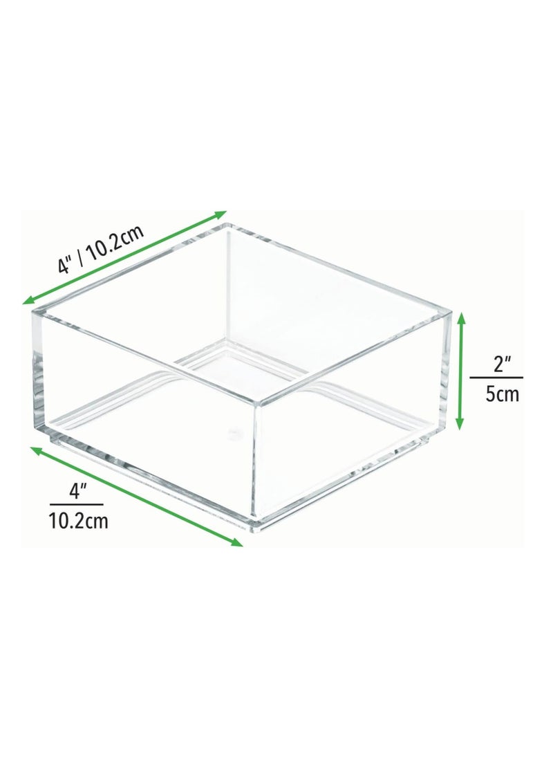 Eworld Set of 6 Clear Stackable Plastic Storage Containers, Perfect for Cabinets, Drawers, Desks, and Workspace Organization, Keep Pens, Pencils, Highlighters, and Notebooks Neatly Sorted.  - Image 2