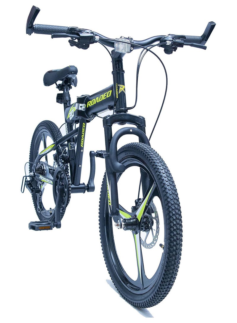 Roadeo Bikes Rocco Folding Bicycle | Foldable Cycle for Adults with Disk Brake | 18 Speed Shimano Gears | Suspension Fork - Image 2
