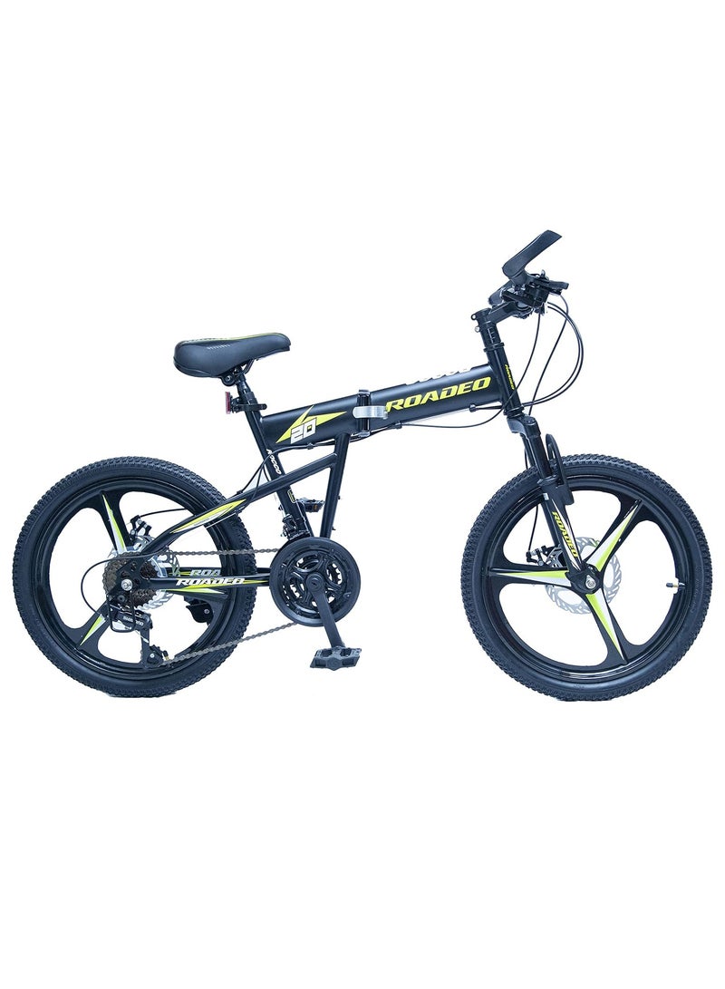 Roadeo Bikes Rocco Folding Bicycle | Foldable Cycle for Adults with Disk Brake | 18 Speed Shimano Gears | Suspension Fork - Image 1