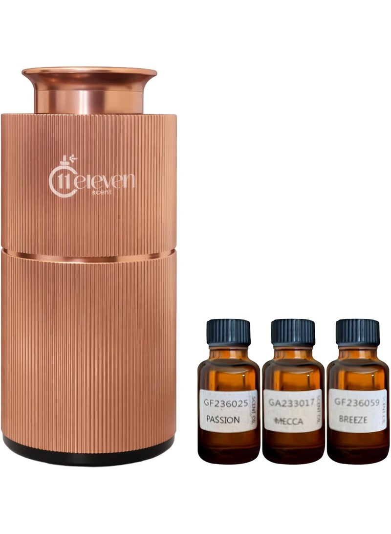 أحد عشر رائحة موزع عطر السيارة X3 بالموجات فوق الصوتية، جهاز نشر الزيوت العطرية، معطر هواء قابل لإعادة الشحن ولاسلكي، مصنوع من سبائك الألومنيوم، ضباب هادئ، 3 أوضاع تشغيل، جهاز تعطير فاخر للسيارة مناسب للـ SUV والمكتب والمنزل - Image 1