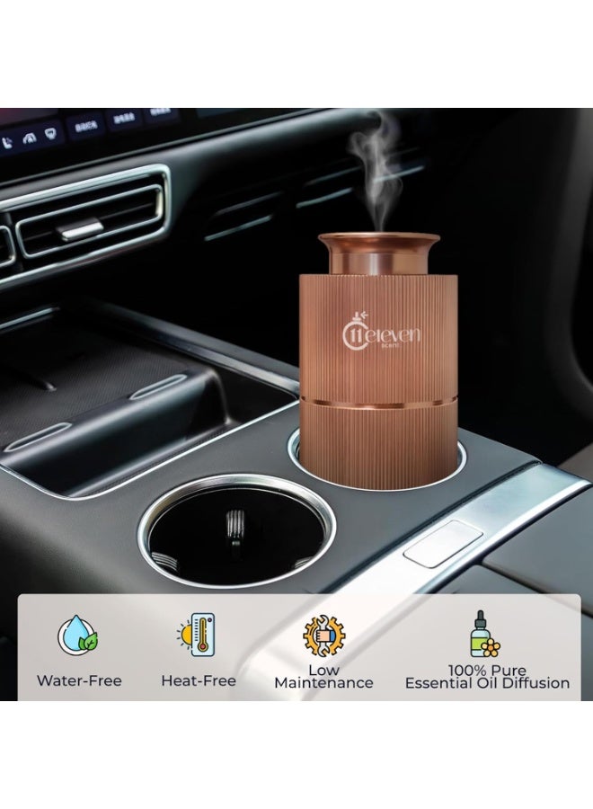 أحد عشر رائحة موزع عطر السيارة X3 بالموجات فوق الصوتية، جهاز نشر الزيوت العطرية، معطر هواء قابل لإعادة الشحن ولاسلكي، مصنوع من سبائك الألومنيوم، ضباب هادئ، 3 أوضاع تشغيل، جهاز تعطير فاخر للسيارة مناسب للـ SUV والمكتب والمنزل - Image 4