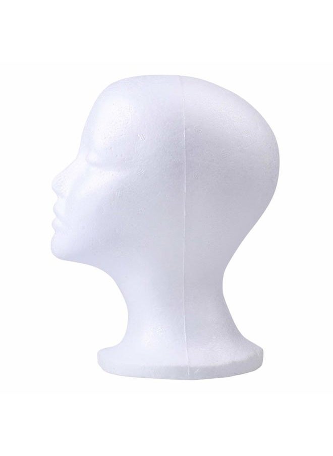 Foraineam 2 Pack Foam Wig Display Stand, Female Mannequin Wig Holder, Cosmetics Model Head White Foam Heads Glasses Mask Hat Hairpieces Stand  - Image 3