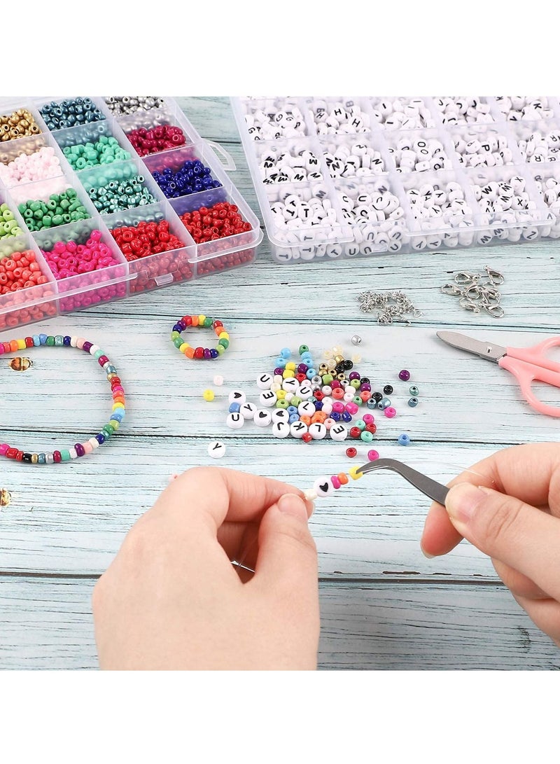 KASTWAVE Jewelry Making Kit Beads for Bracelets, Bracelet Beads, Bead Craft Kit Set(4mm 5000Pcs) - Image 4