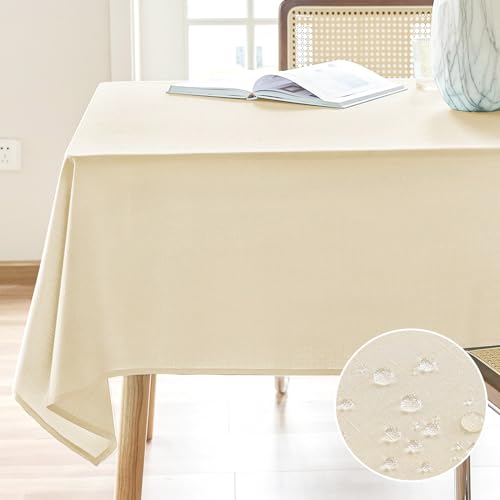 AUSSPVOCT Textured Tablecloth Rectangle 60x120 Water Resistant Spill-Proof Wipeable Table Cloth Wrinkle Free Fabric Dining Table Cover for Birthday Party Farmhouse Spring Kitchen Tablecloths - Image 1