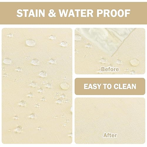 AUSSPVOCT Textured Tablecloth Rectangle 60x120 Water Resistant Spill-Proof Wipeable Table Cloth Wrinkle Free Fabric Dining Table Cover for Birthday Party Farmhouse Spring Kitchen Tablecloths - Image 5