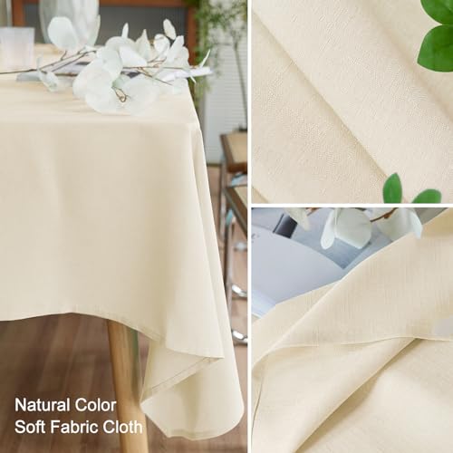 AUSSPVOCT Textured Tablecloth Rectangle 60x120 Water Resistant Spill-Proof Wipeable Table Cloth Wrinkle Free Fabric Dining Table Cover for Birthday Party Farmhouse Spring Kitchen Tablecloths - Image 4