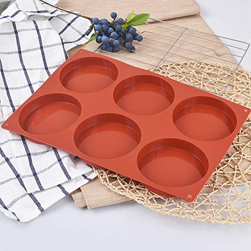 Newk Silicone Round Cake Molds, 4 Inch Silicone Molds for Baking Layer Cake, Resin Coasters, Eggs Pie, Handmade Soap - 4" - Image 5