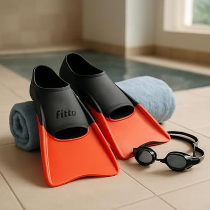 FITTO Swim Training Fins - Red, Size S, 1 Pair for Enhanced Performance - Image 3