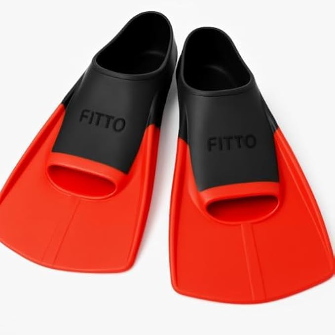 FITTO Swim Training Fins - Red, Size S, 1 Pair for Enhanced Performance - Image 2