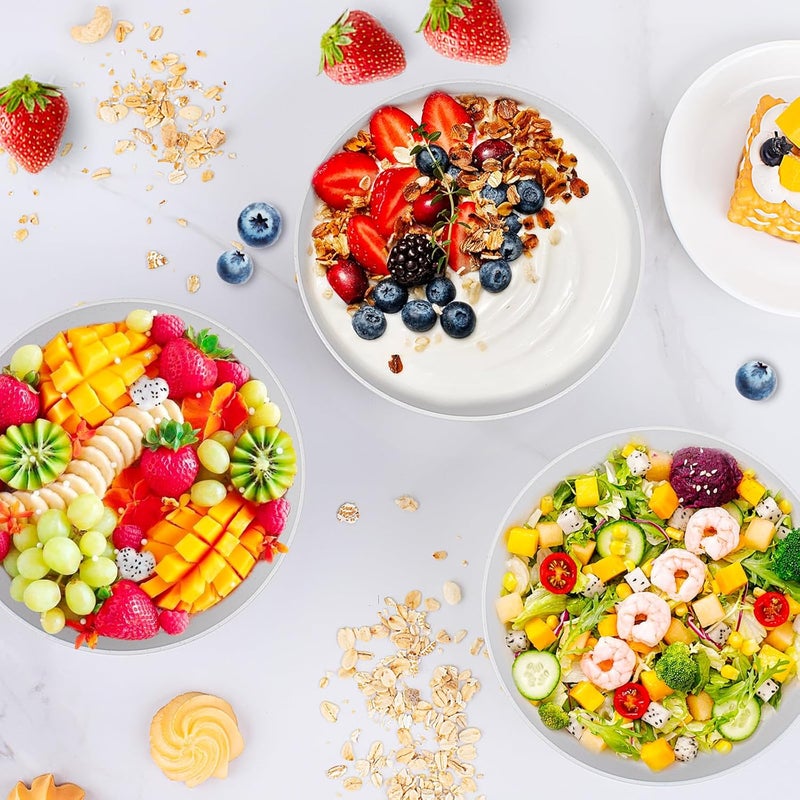 ejonirinjonir EI 8pcs Wheat Straw Bowls SetUnbreakable Reusable Plastic BowlsBPAFree Lightweight Cereal Salad  Soup BowlsIdeal for Breakfast Picnic Party or Dinner - Image 3